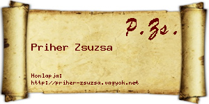 Priher Zsuzsa névjegykártya